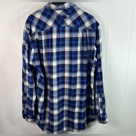 Duluth Trading Company blue and white plaid flannel shirt in men’s size L - Picture 3 of 4